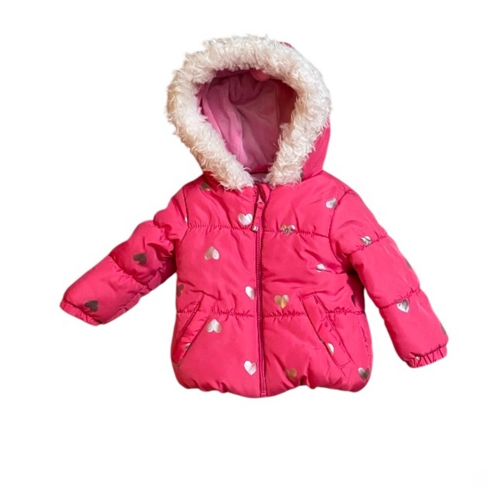 Weatherproof Baby-Girls Infant Foil Heart Print Puffer Jacket 12 Months Pink
